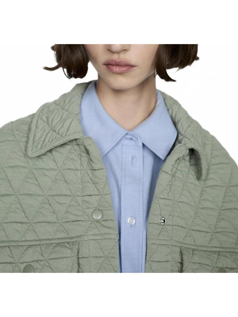 Mango Quilted Vest with Buttons NWT Pastel Green XS - Picture 6 of 9